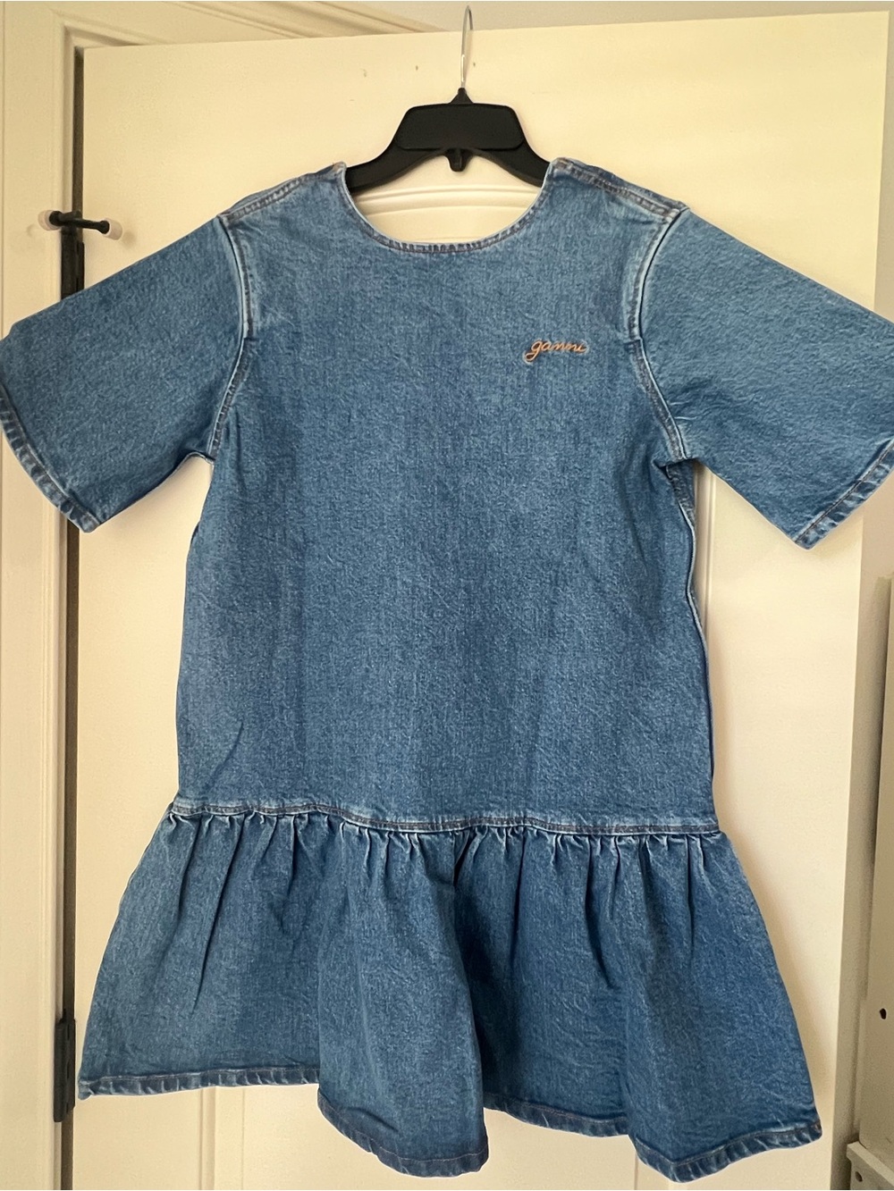 Ganni Denim Ruffle Jean Dress